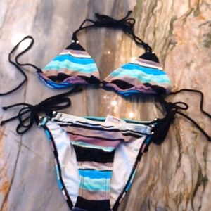 LOST Striped Bikini, size Large, nwot